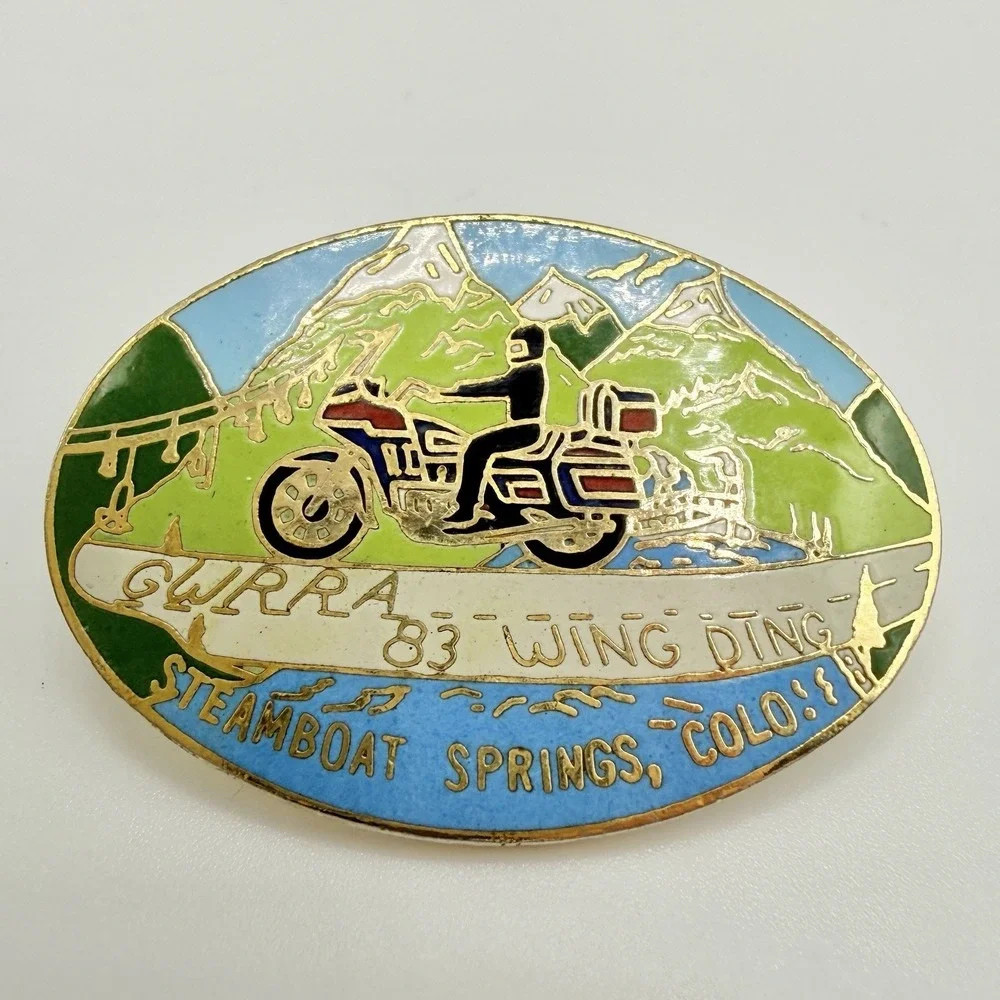 Vintage‎ GWRRA Wing Ding 1983 Steamboat Springs CO Motorcycle Lapel Pin Enamel